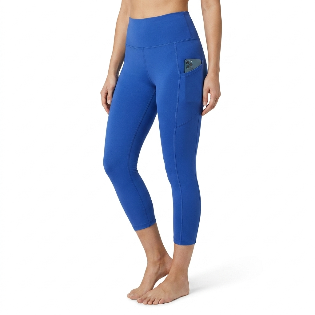 Yogazen Women's High-Waist Seamless Leggings with Side Pockets – Tummy-Control Tights