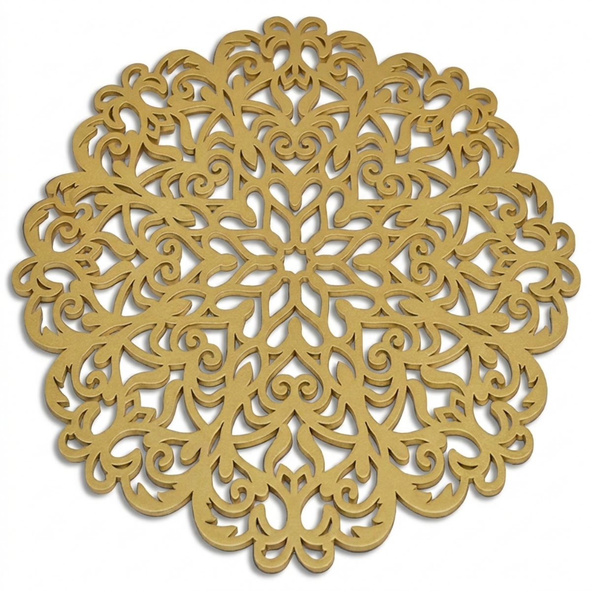 Gold Wooden Trivet | Hand Carved Placemats for Dining Table - Heat & Scratch Resistant