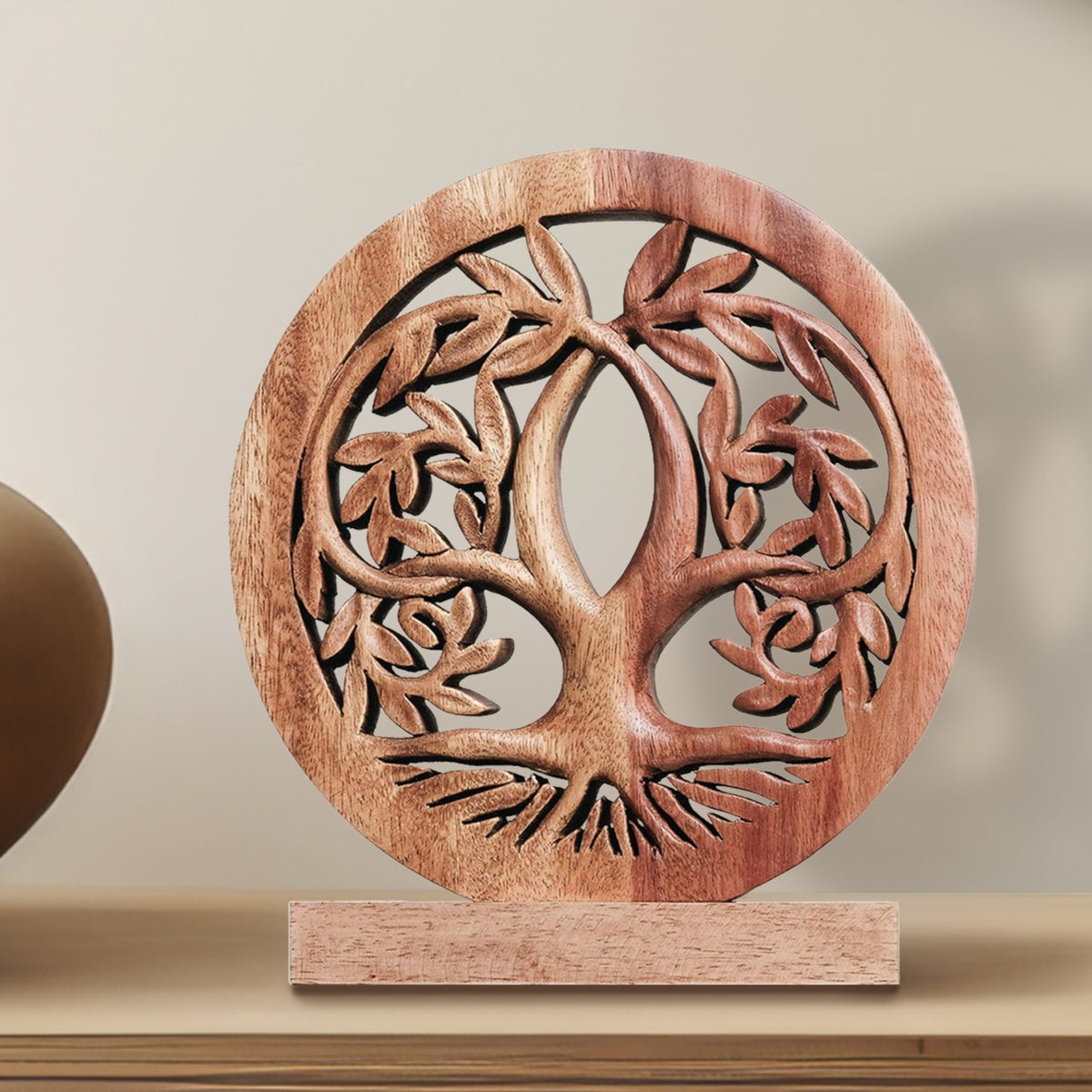 Tribune Tree of Life Wooden Sculpture – Handmade Decorative Art | Decozen Luxe - Decozen