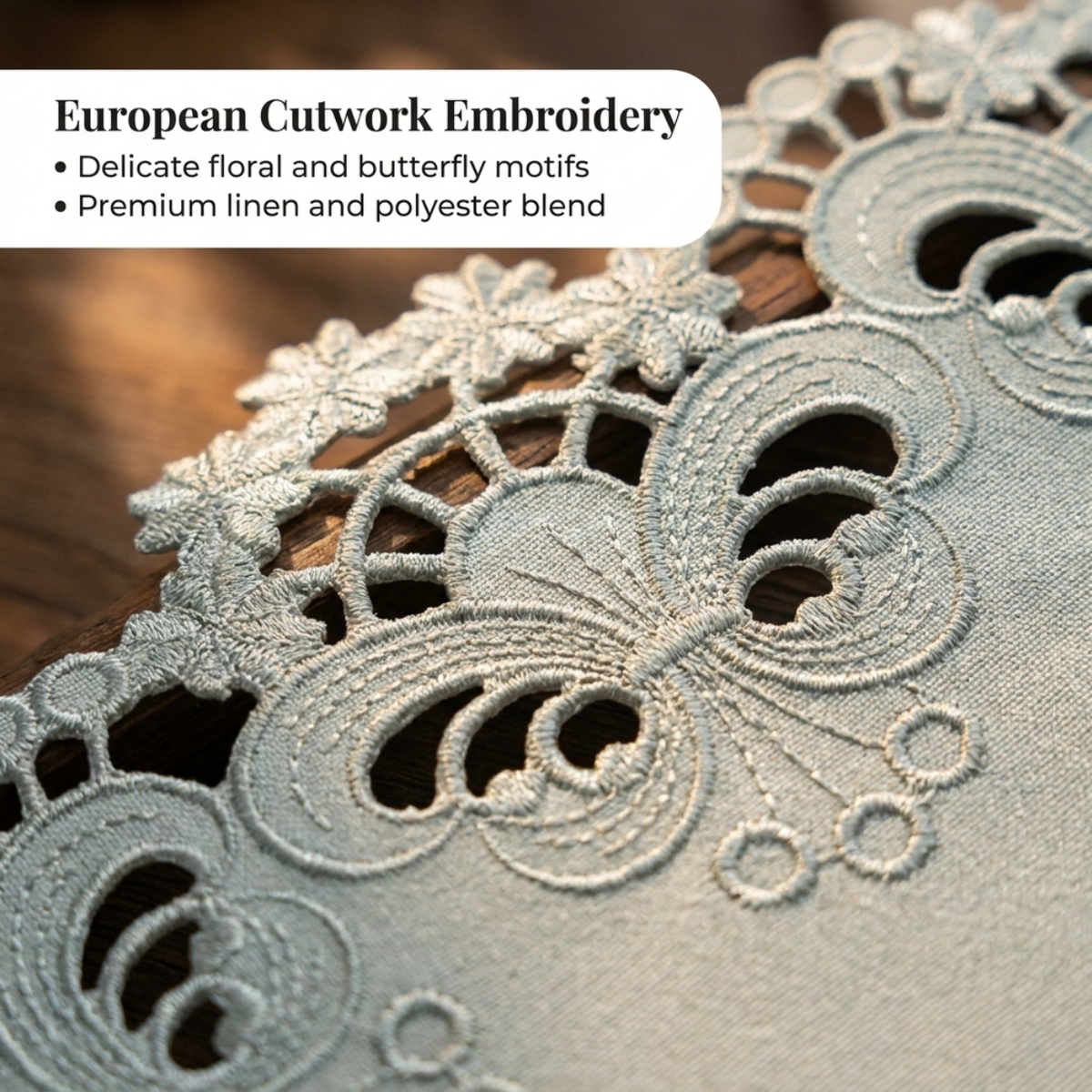 Gray Round Doilies – Creola Collection, 15 Inch