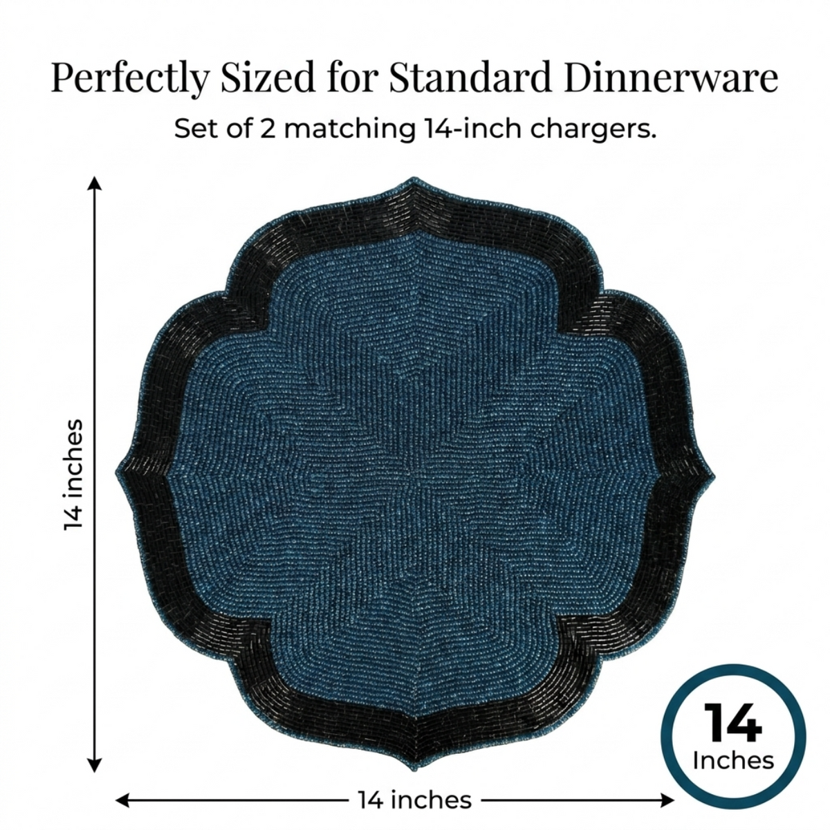 Beaded Placemats – 14 Inch Heat Resistant Dining Table Mats | Elegant Handmade Design