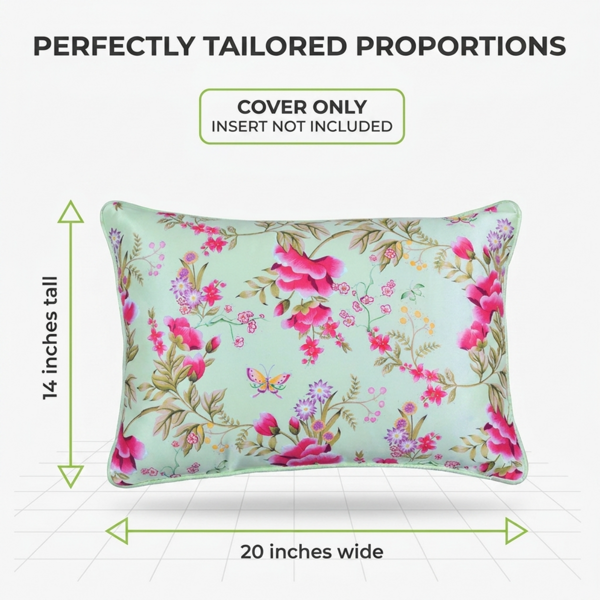 Floral Throw Pillow Covers - 14x20 Inch Decorative Cushion Covers | Zipper Closure