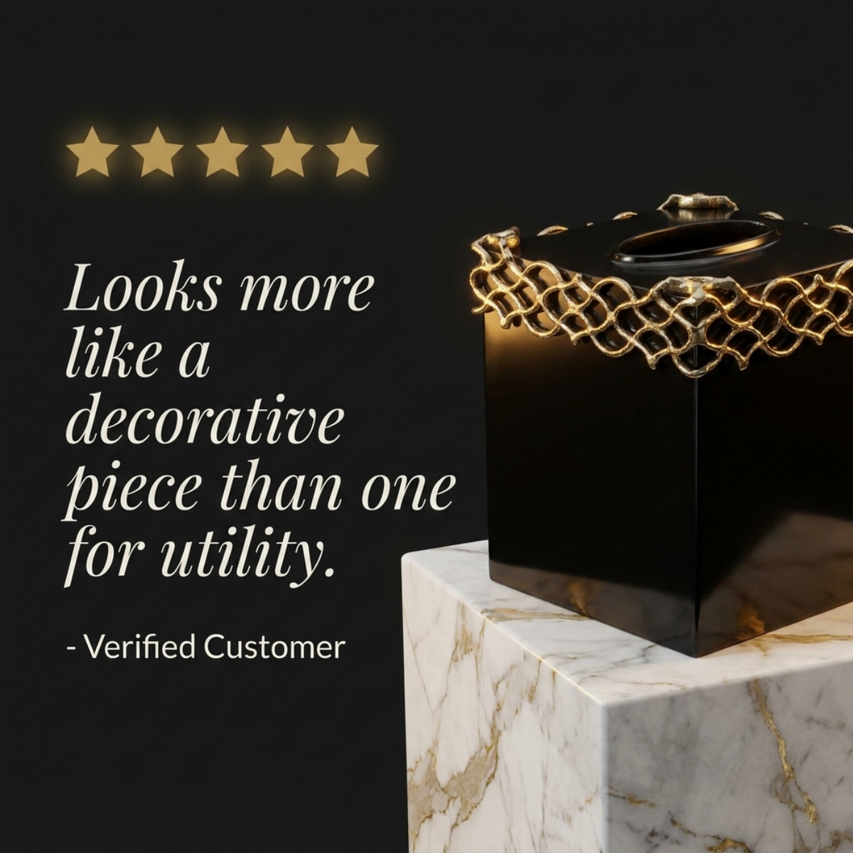 Tissue Box Cover – Elegant Haven, Aluminum