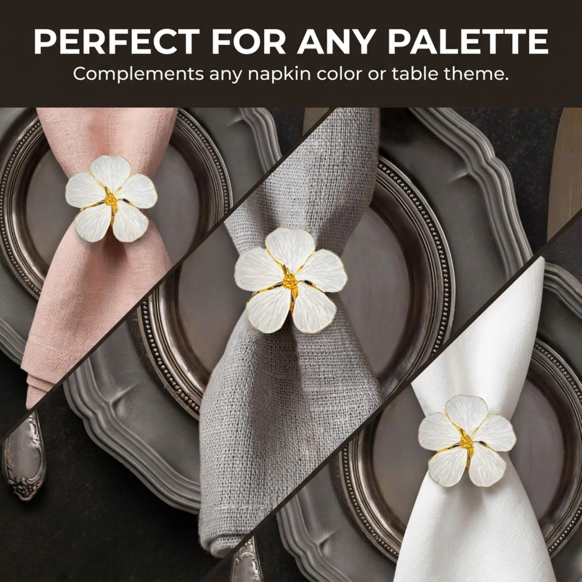 Gold Flower Napkin Rings – Floral Radiance