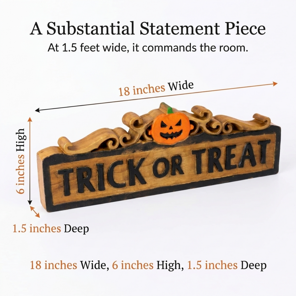 Wooden Halloween Sign – Trick Or Treat, Acacia