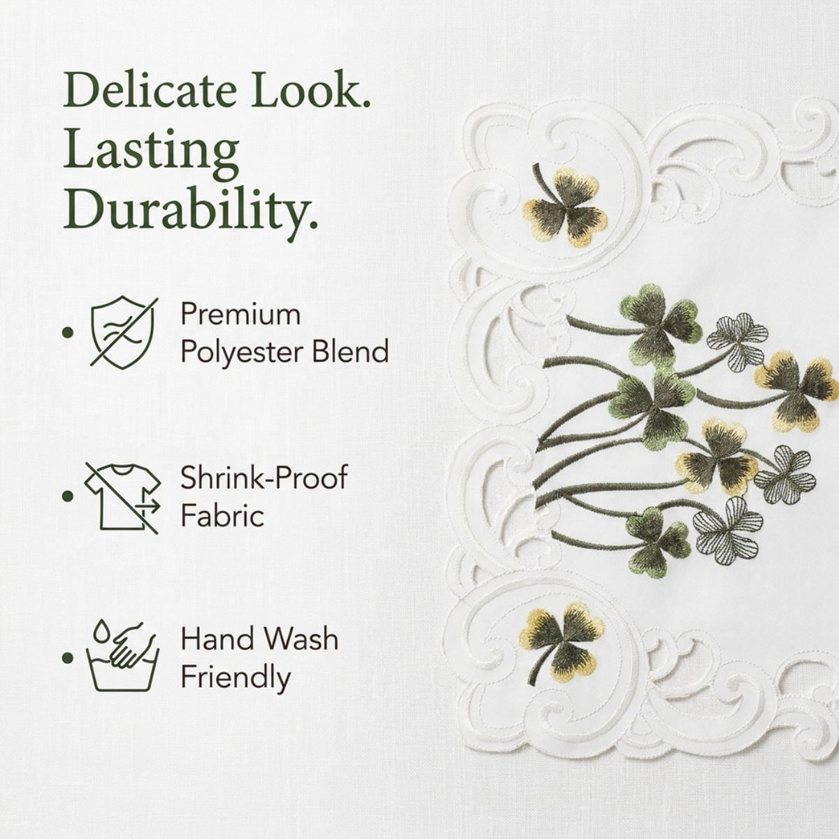 European Embroidered Placemats – Rustic Linen Placemat Set for Dining Table Protection