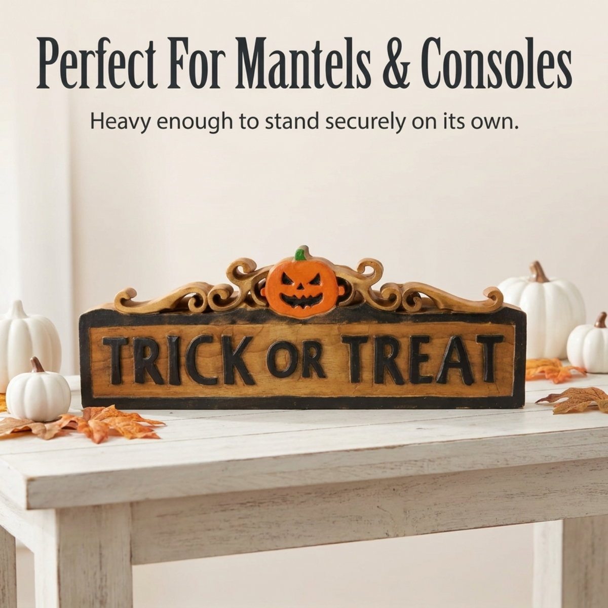 Wooden Halloween Sign – Trick Or Treat, Acacia