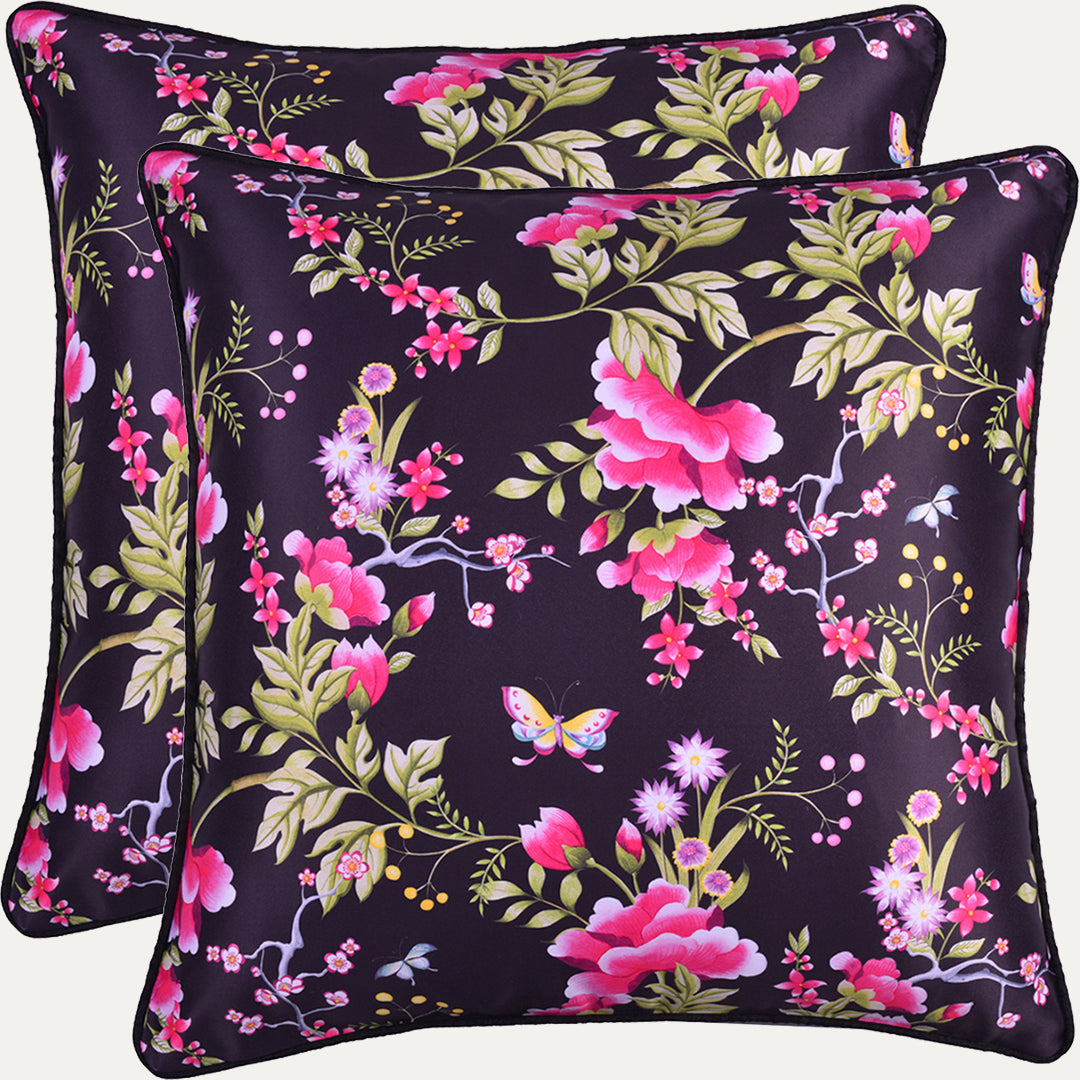 Floral Printed Throw Pillow Covers - 20 x 20 Inches - Decozen