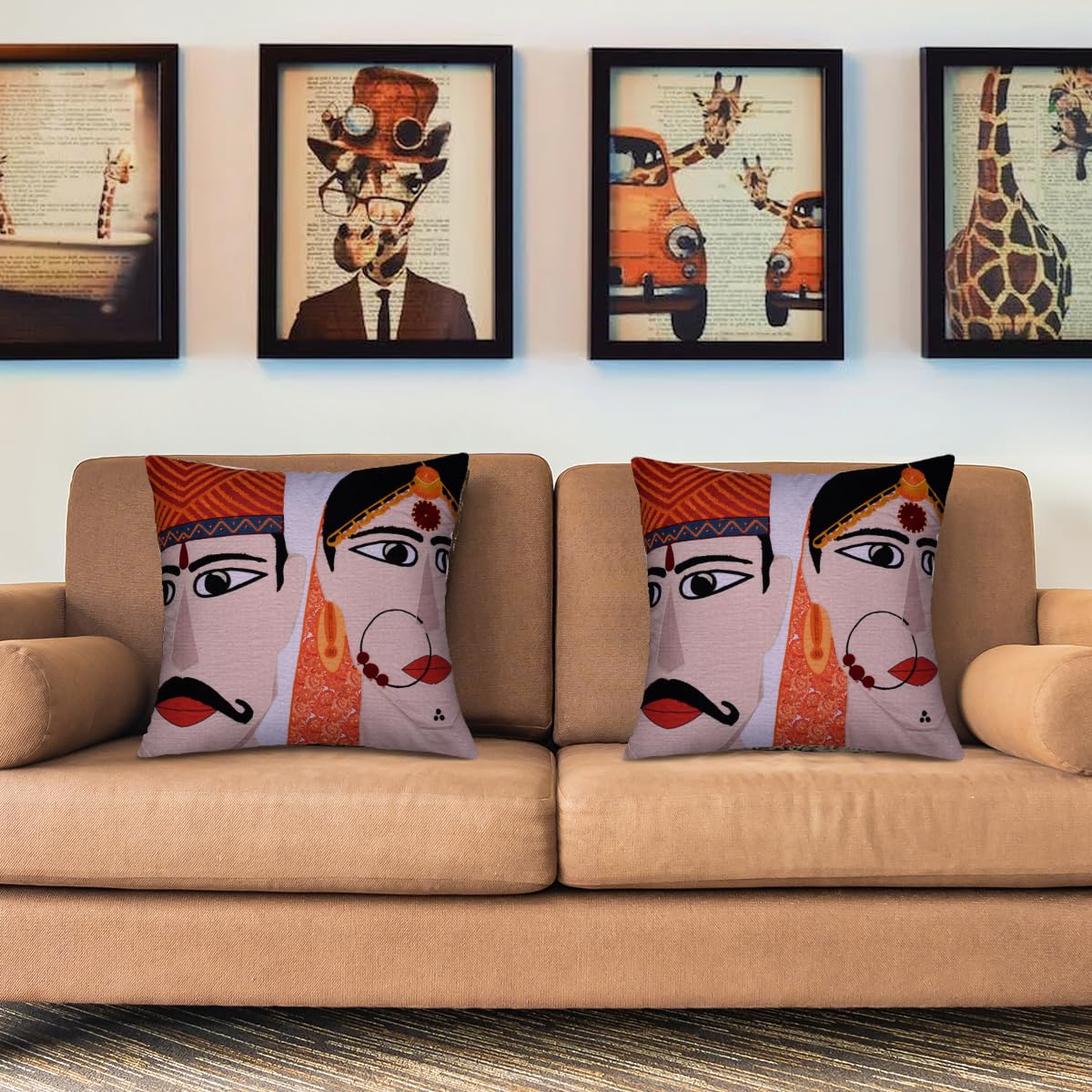 Man and Woman Printed Design Throw Pillow Covers - Decozen