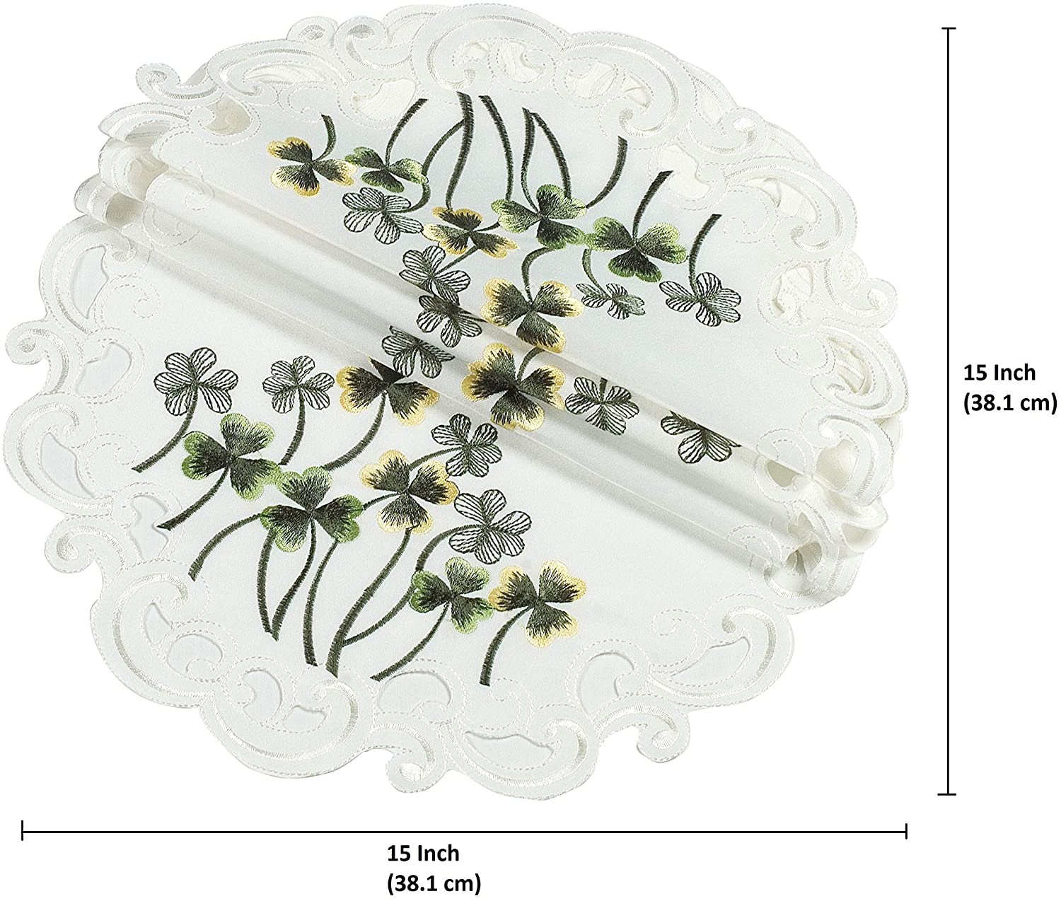 Round Linen Placemat Doilies - Set of 4 - Decozen