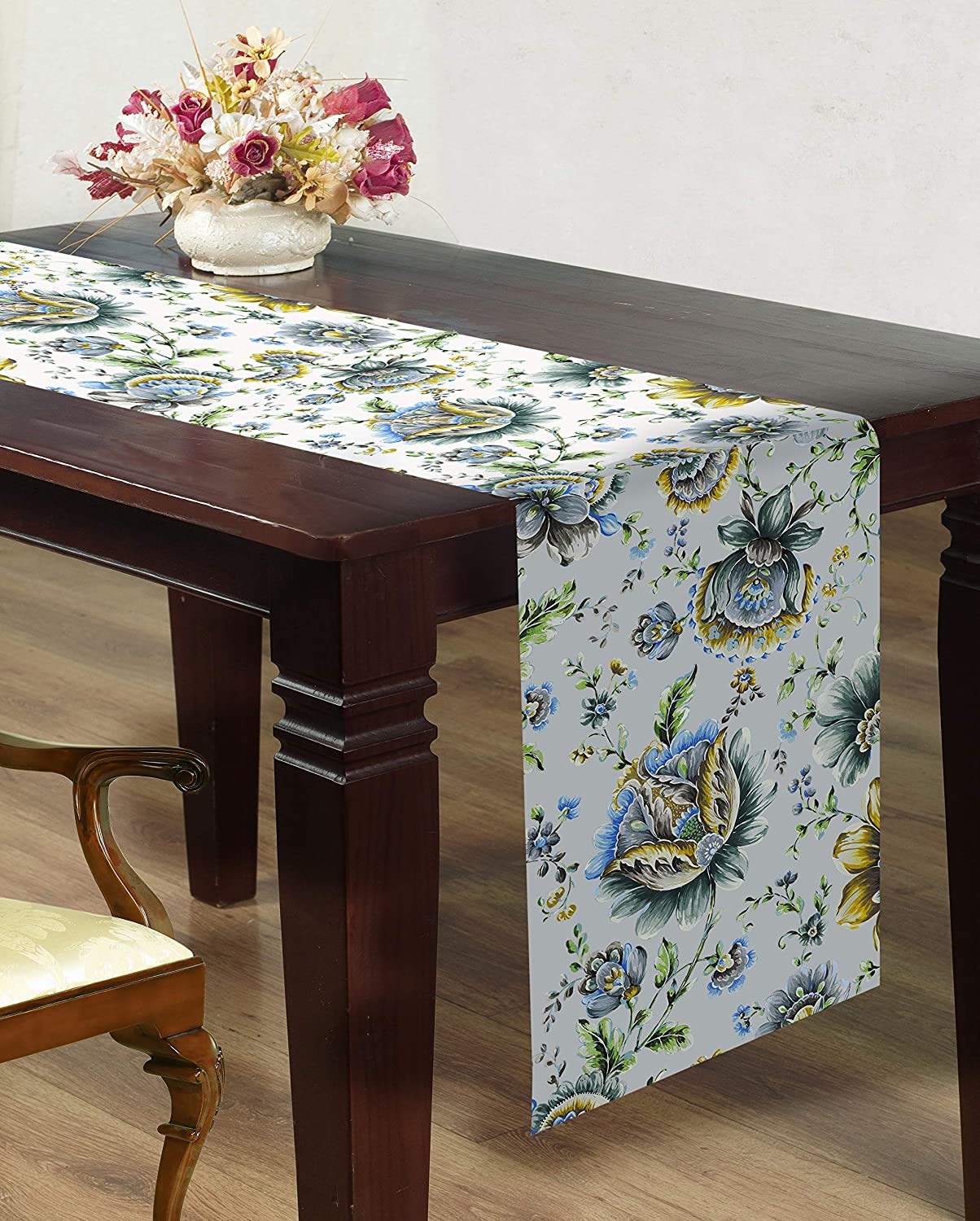 Printed Table Runner - Jaco Blue - Decozen