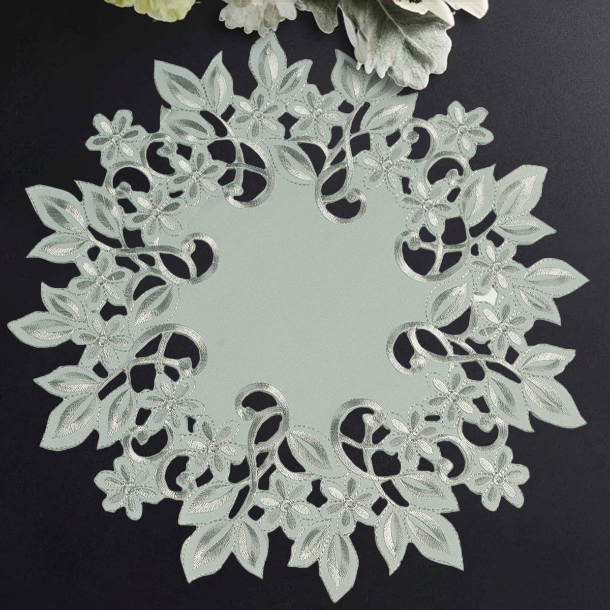 Gray Table Runner - Alvina Collection - Decozen