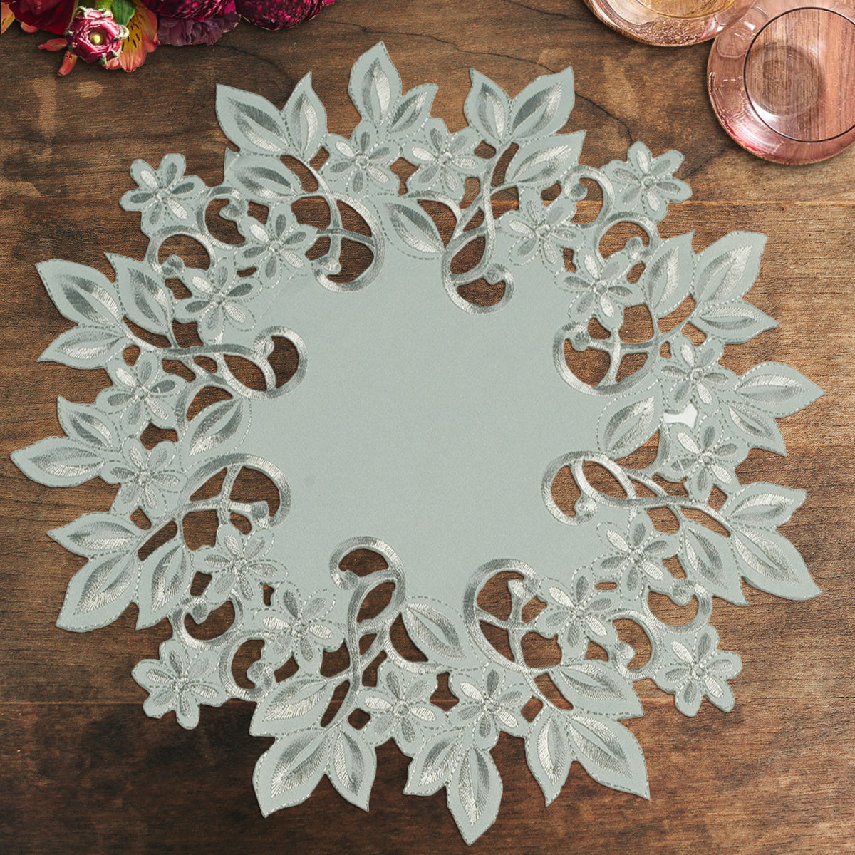 Gray Table Runner - Alvina Collection - Decozen