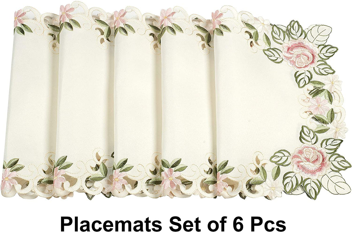 Placemats with European Embroidery - Set of 6 - Decozen
