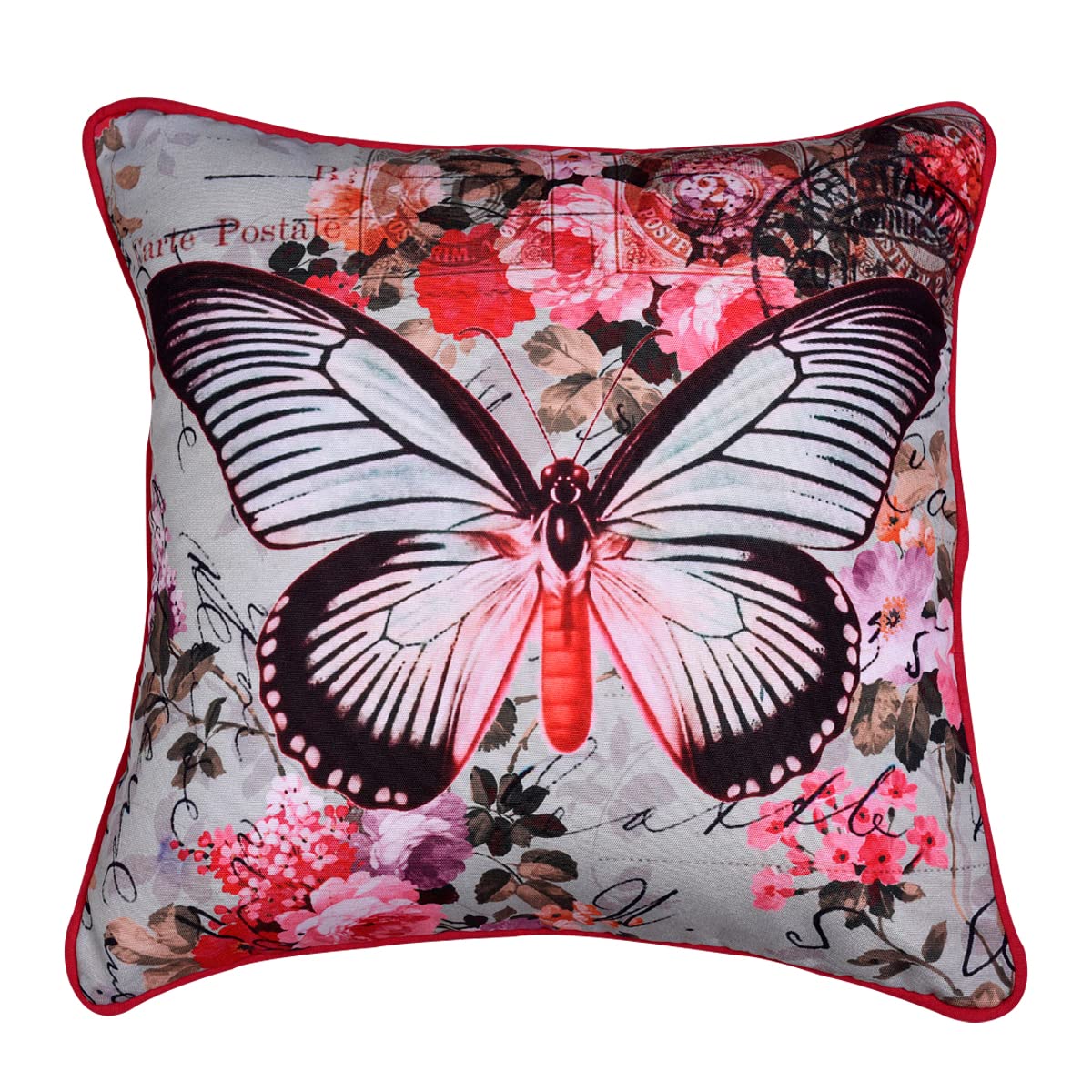 Butterfly printed design throw pillow cover from LD20180010163, featuring vibrant butterfly patterns on soft cushion fabric.