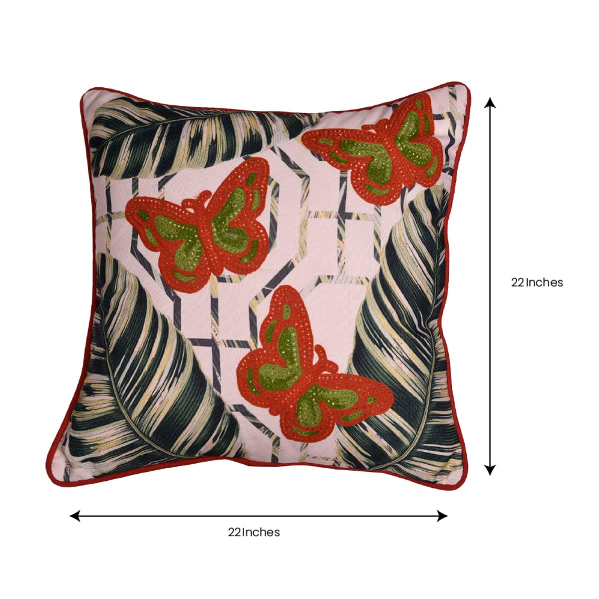 Butterfly printed design throw pillow cover from LD2018056, featuring vibrant butterfly patterns on soft fabric cushion cover.