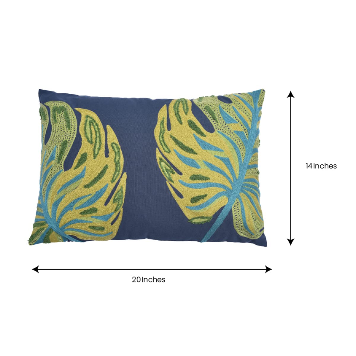 Embroidered leaf design printed cushion cover from LDC2018017, featuring a decorative throw pillow cover with leaf motifs.