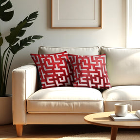 Red Throw Pillow Covers - 20 x 20 inches - Decozen
