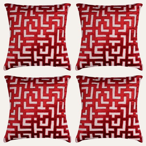 Red Throw Pillow Covers - 20 x 20 inches - Decozen