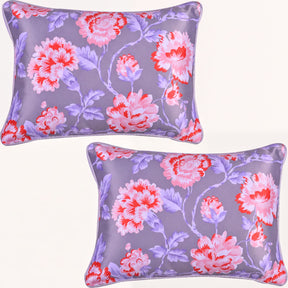 Floral printed throw pillow cover in size 14x20 inches, designed by CC-9694-4, showcasing colorful flower patterns on fabric.