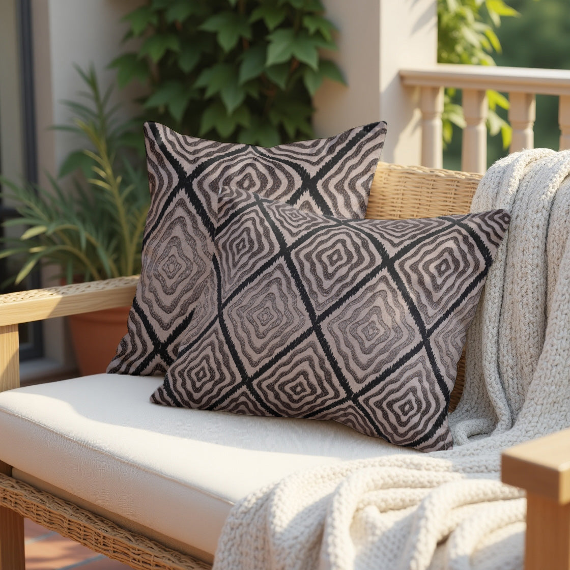 Brown Throw Pillow Covers - 12 x 20 inches