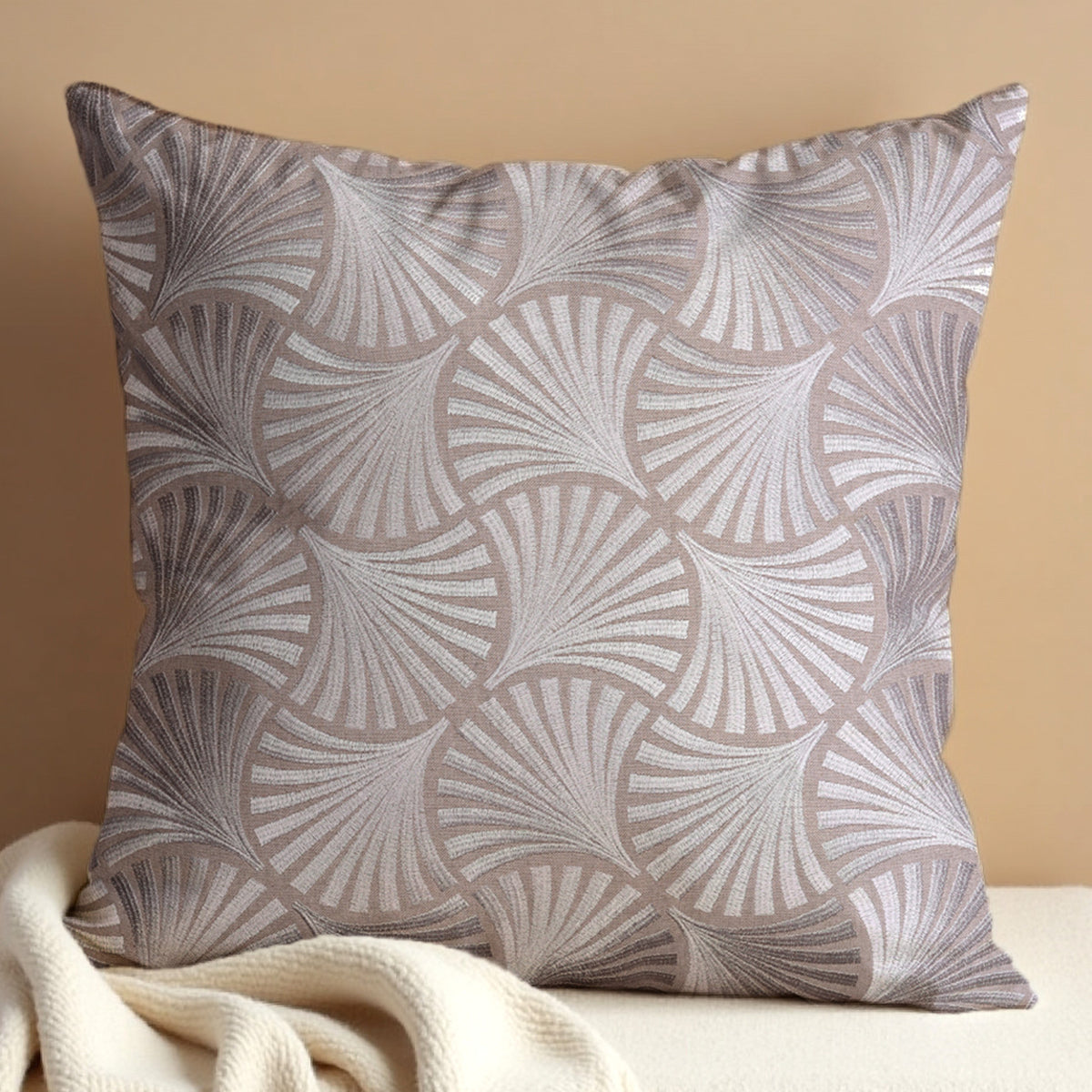 Beige Brown Throw Pillow Covers - 20 x 20 inches