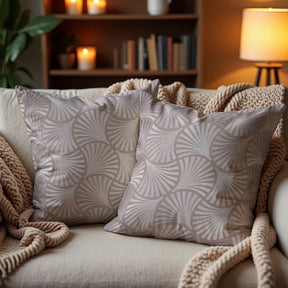 Beige Brown Throw Pillow Covers - 20 x 20 inches