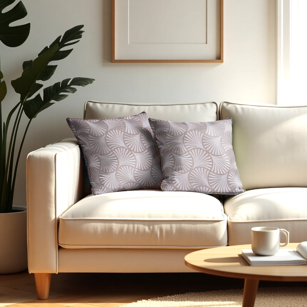 Beige Brown Throw Pillow Covers - 20 x 20 inches