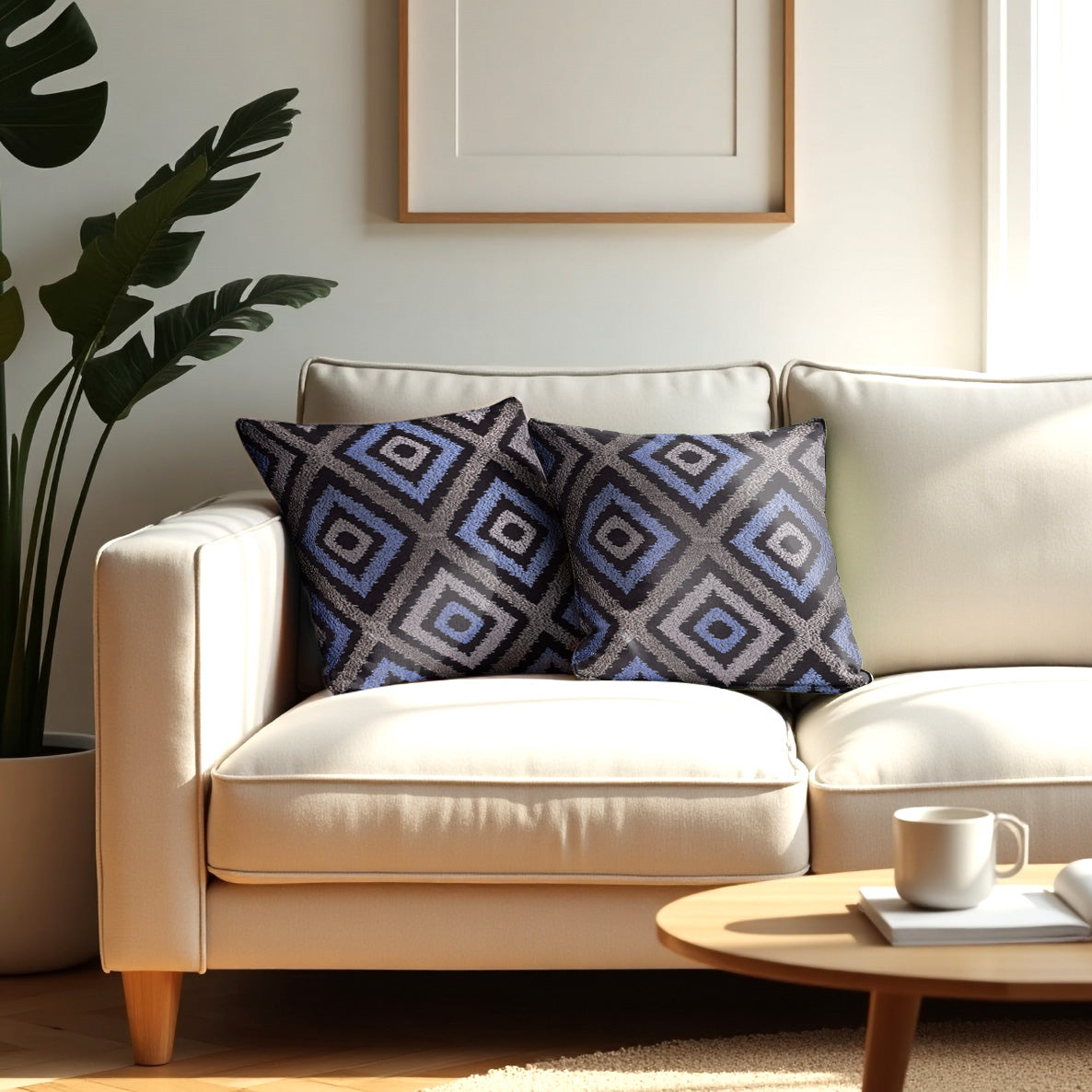 Blue Gray Throw Pillow Covers - 20 x 20 inches