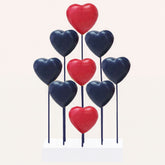 Handmade USA flag wooden sculpture featuring hearts, patriotic decor for home or gift, crafted by PAT009A.
