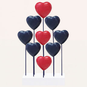 Handmade USA flag wooden sculpture featuring hearts, patriotic decor for home or gift, crafted by PAT009A.