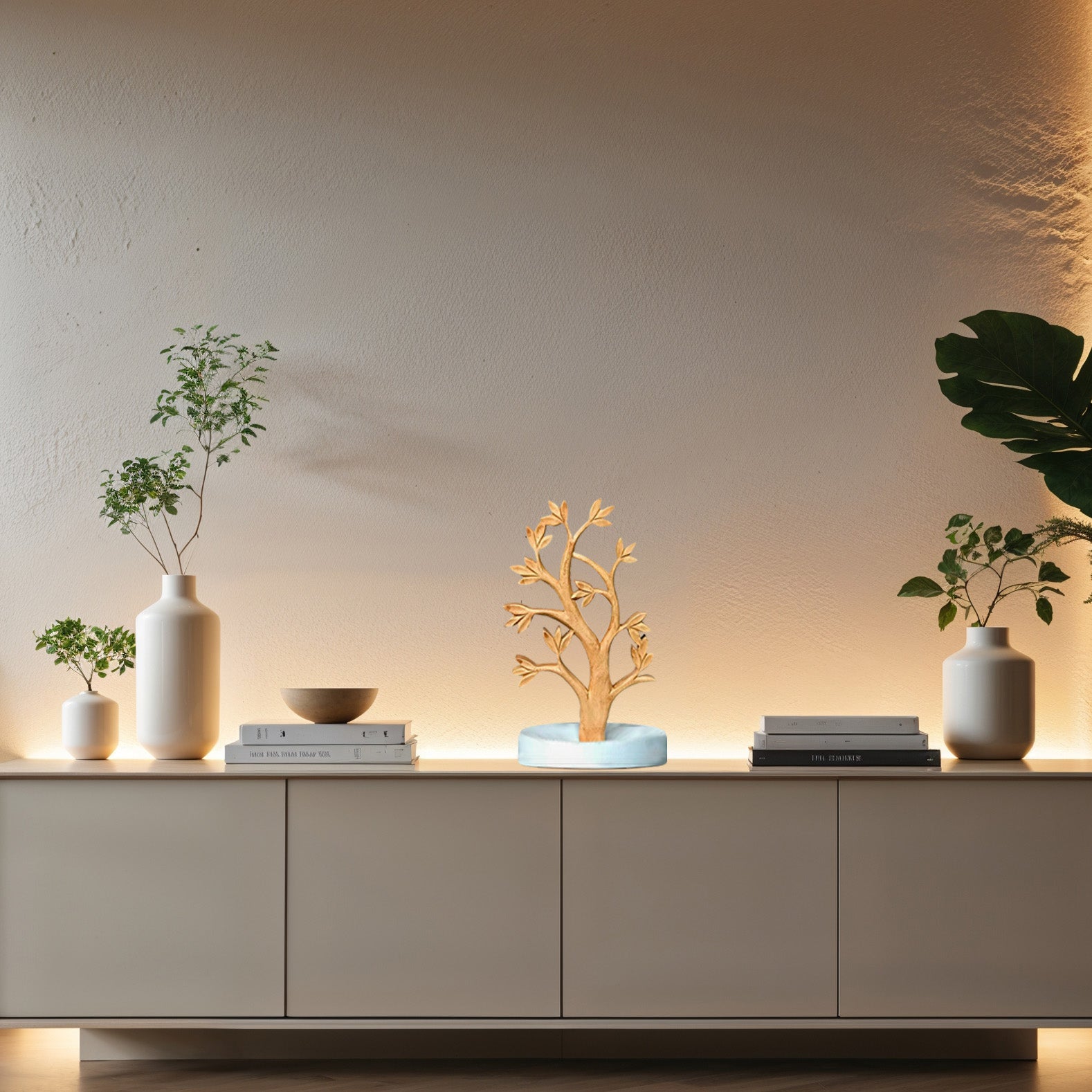 Timber Grace – Solid Wood Jewelry Tree, Handmade Decorative Organizer Stand - Decozen