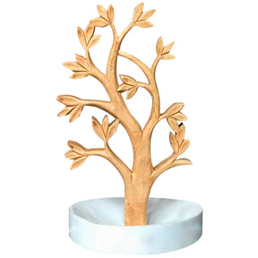 Timber Grace – Solid Wood Jewelry Tree, Handmade Decorative Organizer Stand - Decozen