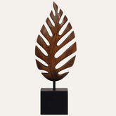 Hand-carved wooden sculpture of a leaf by 01P-0621, artistic wooden décor piece for home decoration or gift.