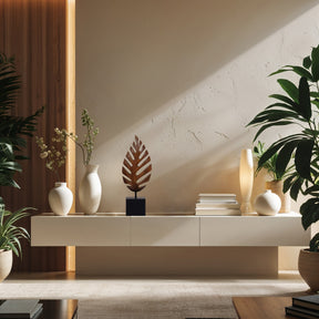 Hand-carved wooden Madilyn Leaf sculpture, an artistic home décor piece with intricate leaf details and natural wood finish.