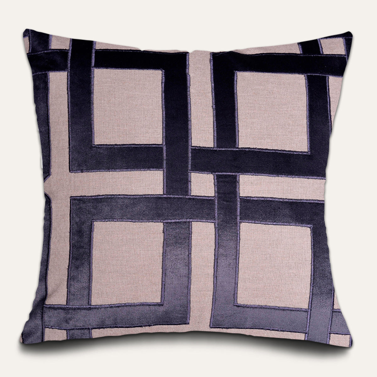 Beige and brown throw pillow cover from #020, 20x20 inches, soft fabric, perfect for sofa or bed decor.