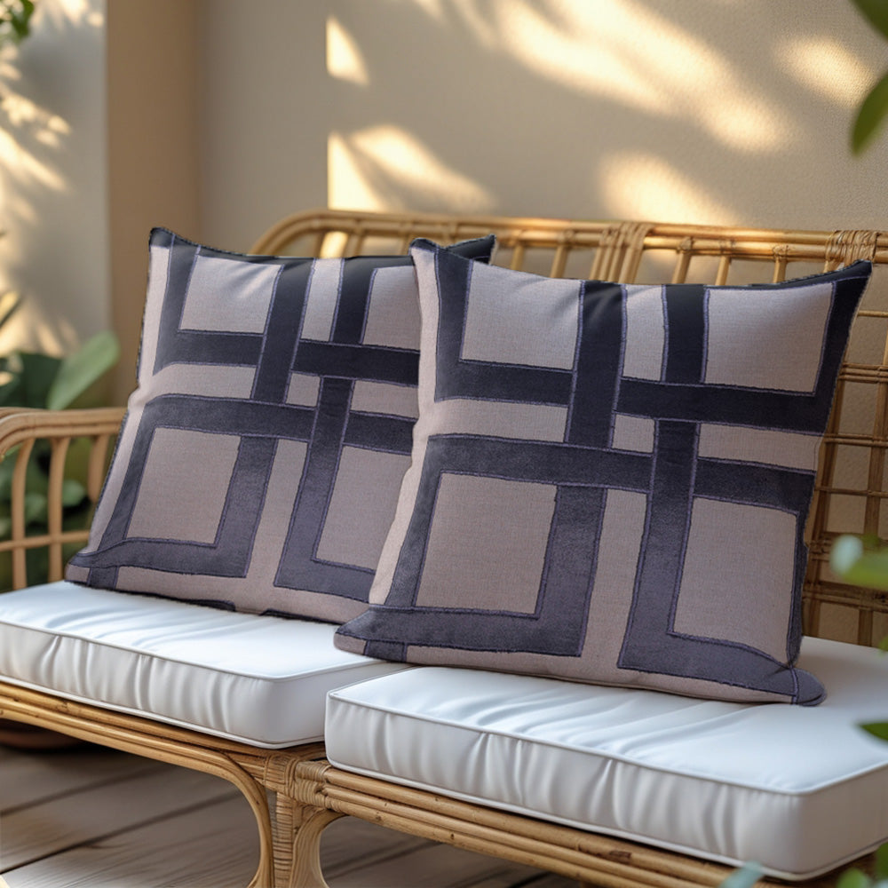 Beige Brown Throw Pillow Covers - 20 x 20 inches