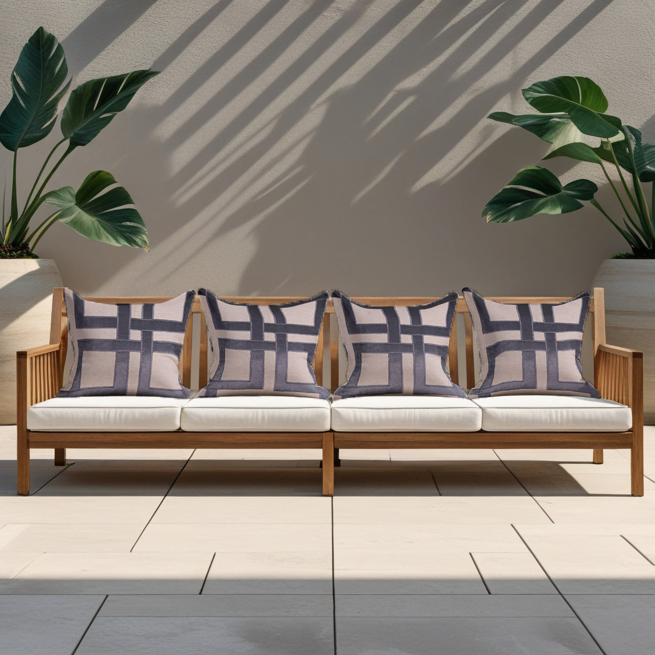 Beige Brown Throw Pillow Covers - 20 x 20 inches