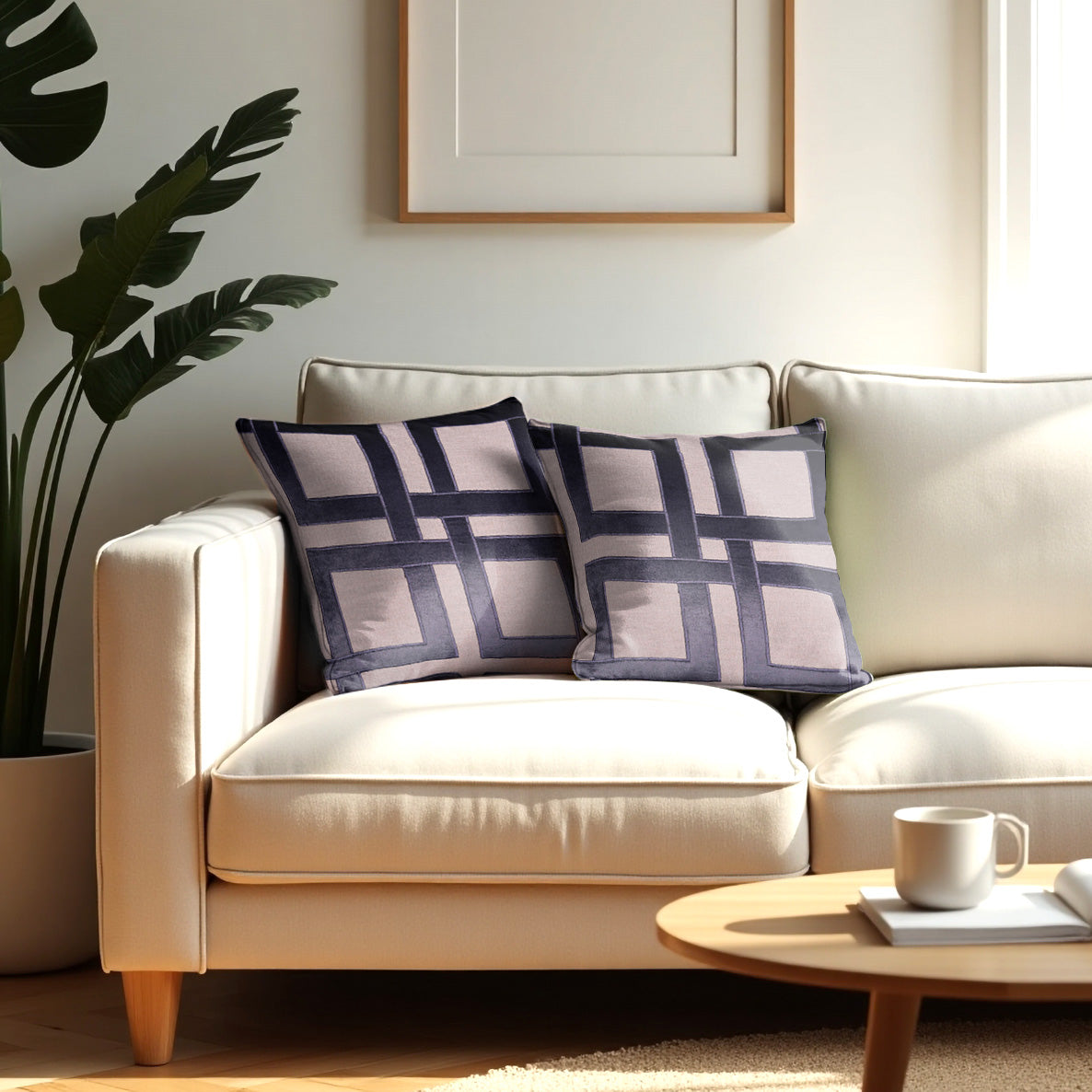 Beige Brown Throw Pillow Covers - 20 x 20 inches