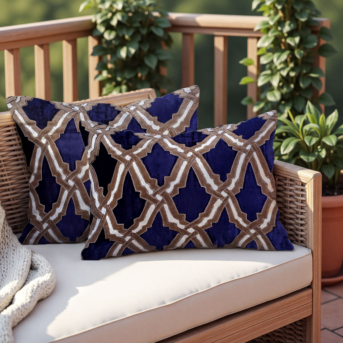 Set of four navy blue throw pillow covers, 14 x 20 inches, featuring soft fabric and simple design, perfect for home decor.