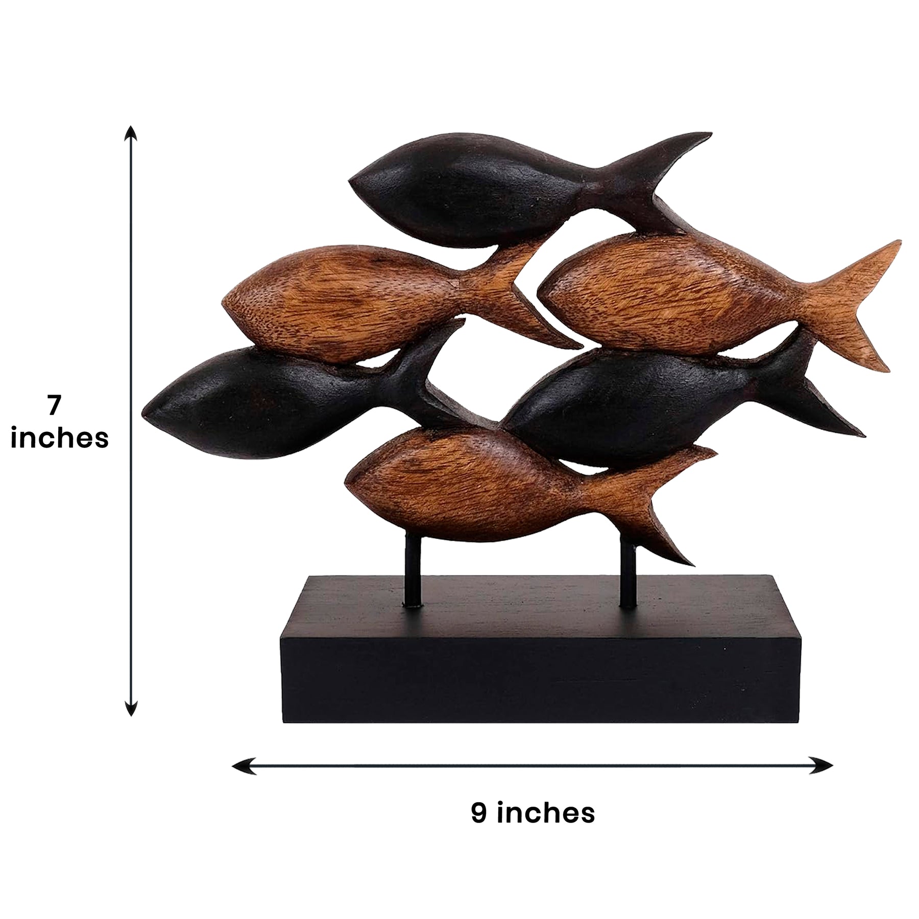 Aqua Serenity – Hand-Carved Wooden Fish Sculpture, Artistic Home Décor - Decozen