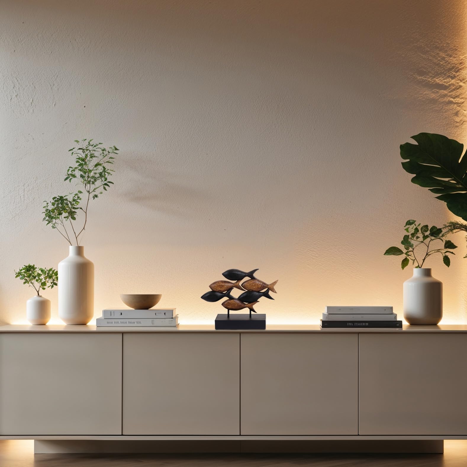 Aqua Serenity – Hand-Carved Wooden Fish Sculpture, Artistic Home Décor - Decozen