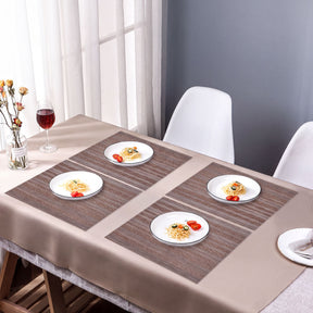 Set of four PVC placemats for dining table by 81810, featuring durable, decorative surface for protecting and enhancing table settings.
