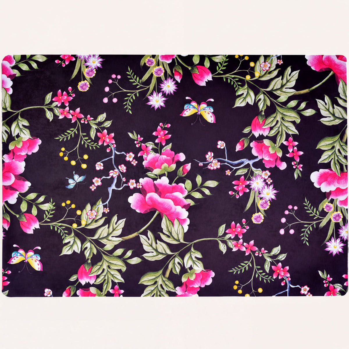 Set of four floral design cork-backed placemats, ATKP-12CK, featuring colorful flower patterns on durable cork.