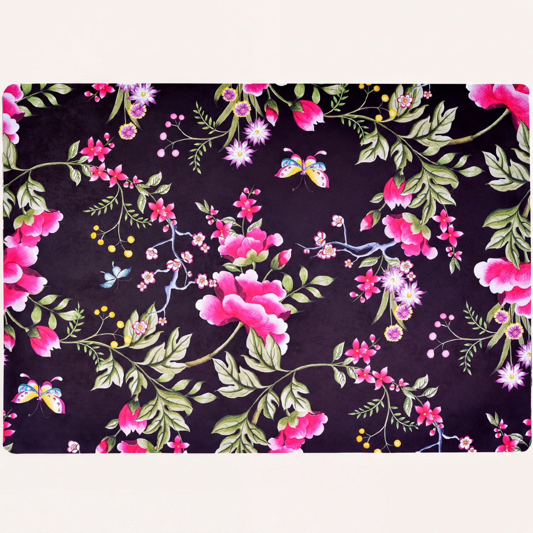 Set of four floral design cork-backed placemats, ATKP-12CK, featuring colorful flower patterns on durable cork.