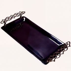 Elegant Haven modern decorative bathroom vanity tray, handmade bath décor accent for countertops, stylish and functional.