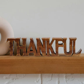 Thankful Handmade Wooden Sculpture