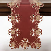 Decozen Gold Lace Red Table Runner - European Embroidery Dresser Decor Scarf for Home, Kitchen, Dining, and Wedding - 14 x 108 Inches - Valentines Day Decor - The Imperial Red Collection