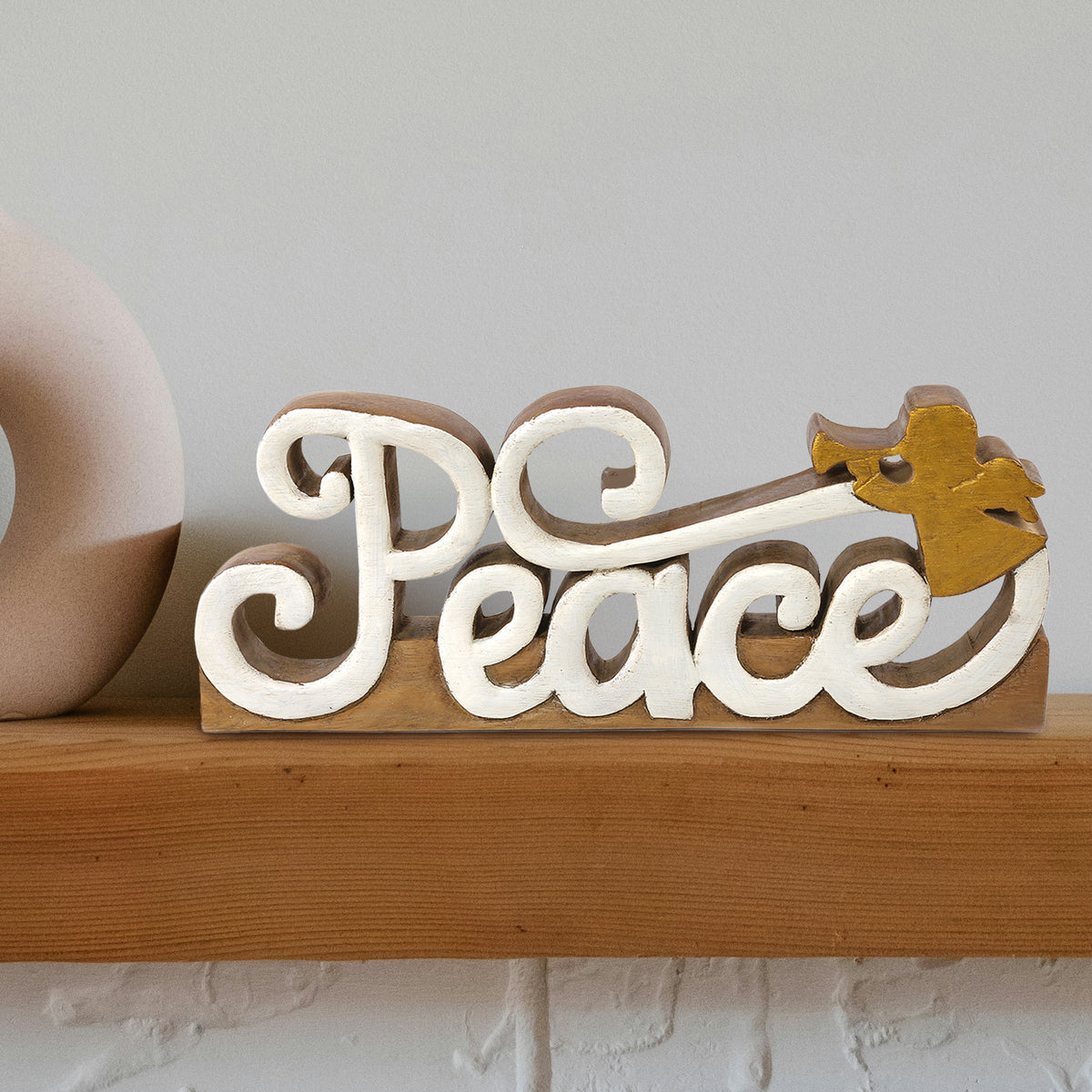 Peace Handmade Wooden Sculpture