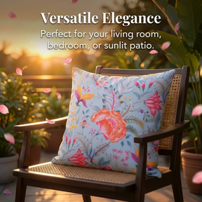 Floral printed throw pillow cover in 20x20 inches, made by CC-9700-A-4, featuring colorful flower designs on fabric.